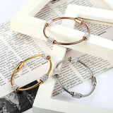 Stainless Steel Bracelet with Three Oval Crystals