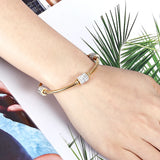 Stainless Steel Bracelet with Three Oval Crystals