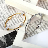 Stainless Steel Bracelet with Three Oval Crystals