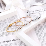 Crystal Adjustable Zircon Bangle Stainless Steel Bracelet