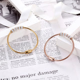 Crystal Adjustable Zircon Bangle Stainless Steel Bracelet