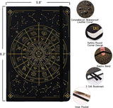 Constellation Hardcover Notebook, Leather Journal with Line/Inner Pocket