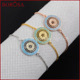 19mm CZ Micro Pave Women Bracelet Adjustable Chain Macrame WX351