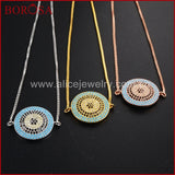 19mm CZ Micro Pave Women Bracelet Adjustable Chain Macrame WX351