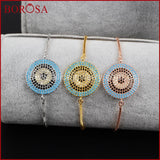 19mm CZ Micro Pave Women Bracelet Adjustable Chain Macrame WX351