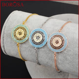 19mm CZ Micro Pave Women Bracelet Adjustable Chain Macrame WX351