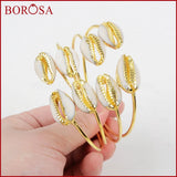 Natural Sea Cowrie Shell Bangle Double Shell for Women Gems G1283