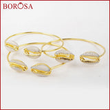 Natural Sea Cowrie Shell Bangle Double Shell for Women Gems G1283