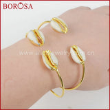 Natural Sea Cowrie Shell Bangle Double Shell for Women Gems G1283