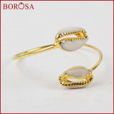 Natural Sea Cowrie Shell Bangle Double Shell for Women Gems G1283
