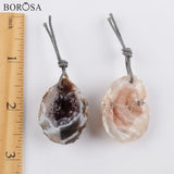 Natural Geode Agates Pendant for Jewelry Making