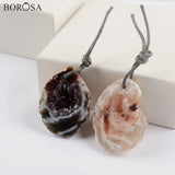 Natural Geode Agates Pendant for Jewelry Making