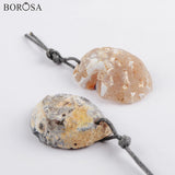Natural Geode Agates Pendant for Jewelry Making