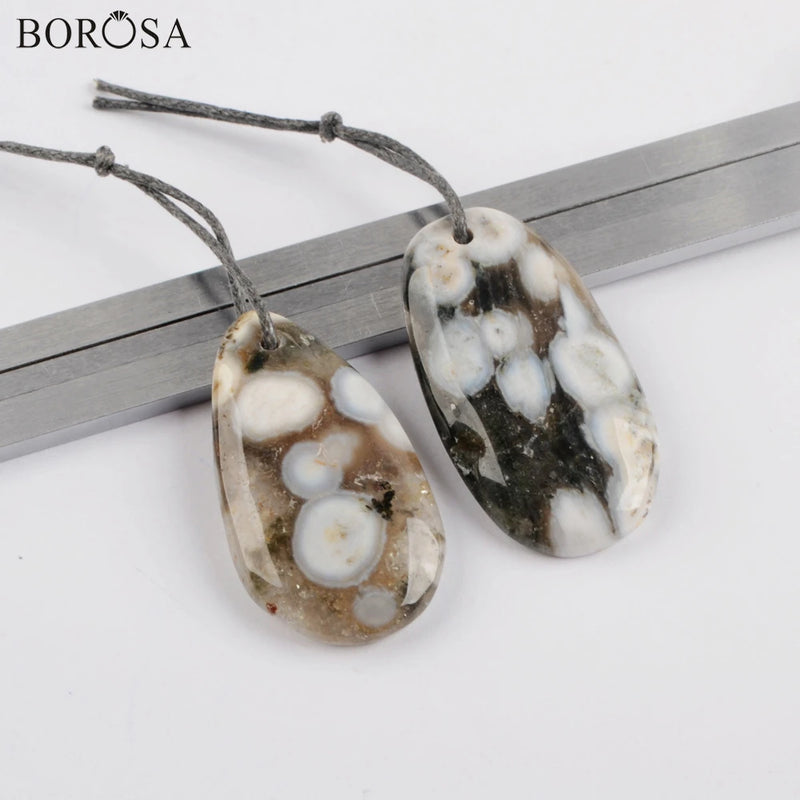Natural Ocean Jaspers Stone Beads for Jewelry Making Pendant Bead WX1563