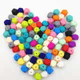 BPA Food Silicone Geometric Hexagon Teething Beads - No Joint Line