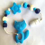 BPA Silicone Teether Fox Pacifier Clip with Star Pendant