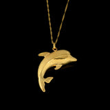 Vacuum Plating Charm Dolphin Pendant Necklace Jewelry