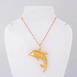 Vacuum Plating Charm Dolphin Pendant Necklace Jewelry