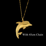 Vacuum Plating Charm Dolphin Pendant Necklace Jewelry