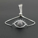 Silver Eyes Bracelets Pave Cubic Zirconia for Men Women