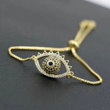Silver Eyes Bracelets Pave Cubic Zirconia for Men Women
