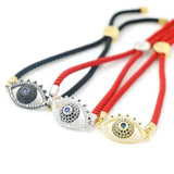 Micro Inlay CZ Evil Eye Bracelet Red Thread Lucky Jewelry