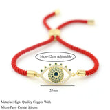Micro Inlay CZ Evil Eye Bracelet Red Thread Lucky Jewelry