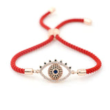 Micro Inlay CZ Evil Eye Bracelet Red Thread Lucky Jewelry