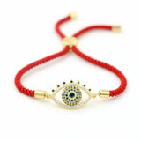 Micro Inlay CZ Evil Eye Bracelet Red Thread Lucky Jewelry