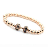 Micro Pave CZ Zirconia Dumbbell Chakra Bracelet Powerful Beads