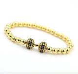 Micro Pave CZ Zirconia Dumbbell Chakra Bracelet Powerful Beads