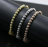 Micro Pave CZ Zirconia Dumbbell Chakra Bracelet Powerful Beads