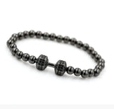 Micro Pave CZ Zirconia Dumbbell Chakra Bracelet Powerful Beads