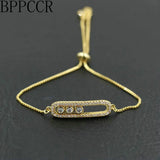 Sliding Crystal Cubic Zirconia Bracelets Couple Love CZ Lucky
