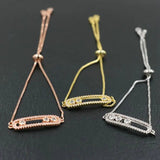 Sliding Crystal Cubic Zirconia Bracelets Couple Love CZ Lucky