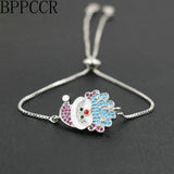Colorful Crystal Rhinestone Santa Claus Distance Bracelets Couples