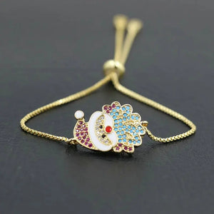 Colorful Crystal Rhinestone Santa Claus Distance Bracelets Couples