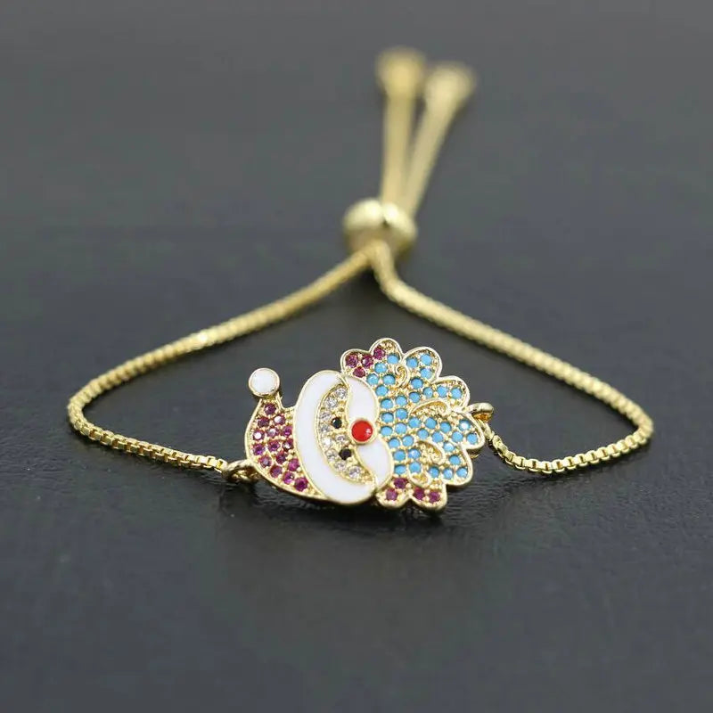 Colorful Crystal Rhinestone Santa Claus Distance Bracelets Couples