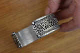 Tibetan Silver Silks Bangle Bracelet Nepal Adjustable Men