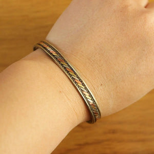Nepal Tibetan Copper Metal 7mm Cuff Bracelet