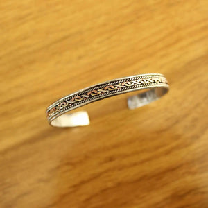 Nepal Tibetan Copper Metal 7mm Cuff Bracelet