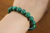 Tibetan Malachite Beaded Bracelet 10mm Round Beads Adjustable Girls Bracelet