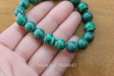 Tibetan Malachite Beaded Bracelet 10mm Round Beads Adjustable Girls Bracelet