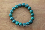 Tibetan Malachite Beaded Bracelet 10mm Round Beads Adjustable Girls Bracelet