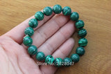 Tibetan Malachite Beaded Bracelet 10mm Round Beads Adjustable Girls Bracelet
