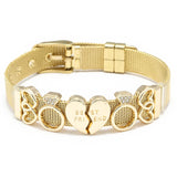 3 Colors Mesh Bracelets Heart To Heart Beads