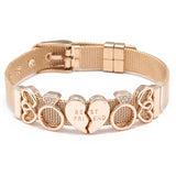3 Colors Mesh Bracelets Heart To Heart Beads