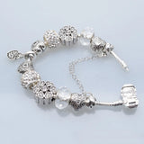 Ancient Silver-Plated Ladies Bracelet DIY Heart Pendant Gift