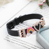 Stainless Steel Heart to Heart Beads Bracelets