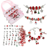 Christmas Advent DIY Charm Bracelet Jewelry Gift Beaded Pendant Bracelets